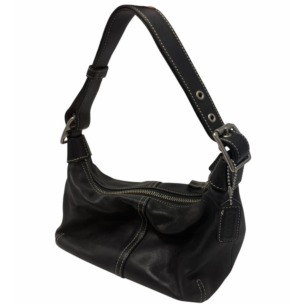 COACH 9564 Black Leather Legacy Demi Hobo Shoulder Bag Convertible Strap Vintage